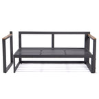 Ensemble sectionnel d'extérieur 3 pièces Chelsea en aluminium avec cadre noir pour patio, véranda et jardin