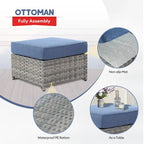 Ensemble de meubles de patio 13 pièces XIZZI avec foyer extérieur en osier