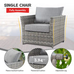 Ensemble de meubles de patio 13 pièces XIZZI avec foyer extérieur en osier