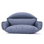 Chaise balançoire double suspendue en osier anthracite avec support et coussin