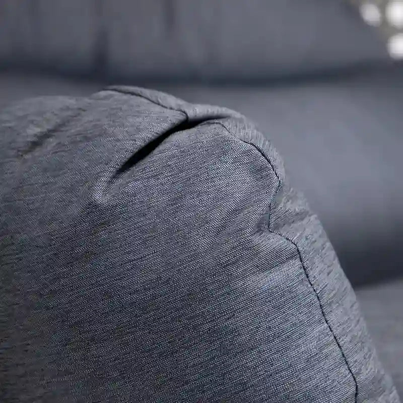 Chaise balançoire double suspendue en osier anthracite avec support et coussin