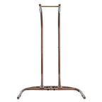 Chaise balançoire double suspendue en osier anthracite avec support et coussin