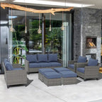 Ensemble de mobilier de jardin canapé sectionnel 8 pièces