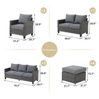 Ensemble de mobilier de jardin canapé sectionnel 8 pièces