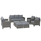 Ensemble de mobilier de jardin canapé sectionnel 8 pièces