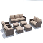 Ensemble de mobilier de jardin canapé sectionnel 8 pièces