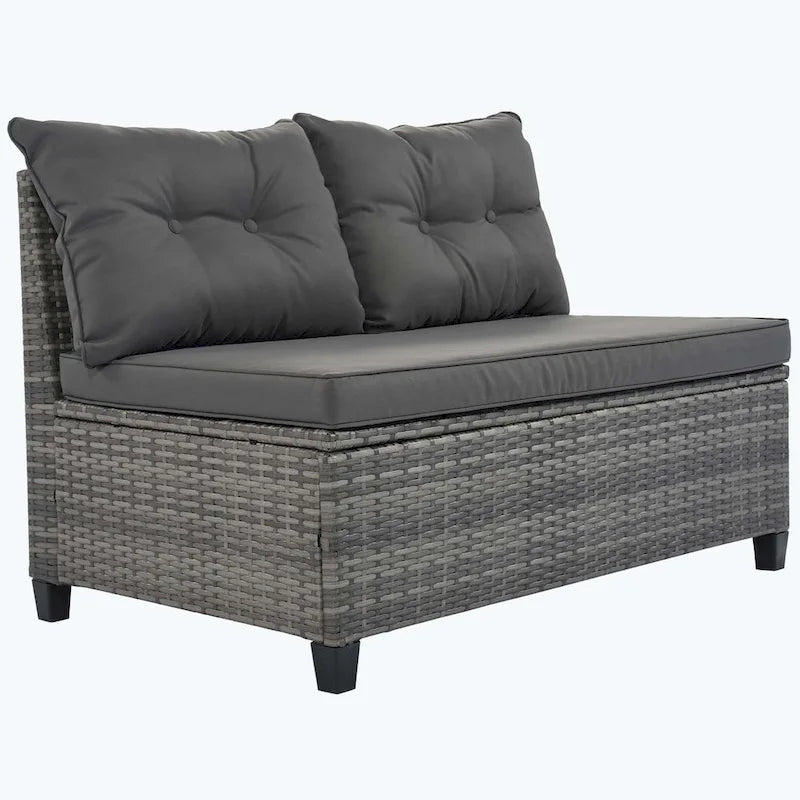 Ensemble de canapés ronds en osier d'extérieur 8 pièces, sections demi-lune toutes saisons