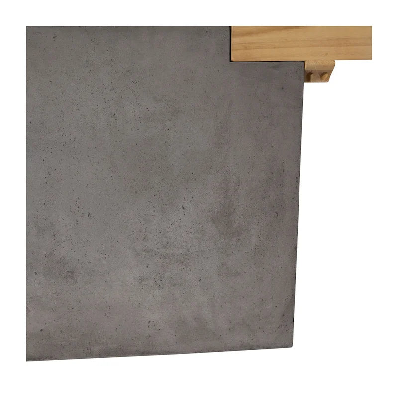 Banc de jardinière Ezra 170 cm d'intérieur/extérieur en béton et teck - S.O.