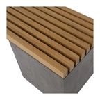 Banc de jardinière Ezra 170 cm d'intérieur/extérieur en béton et teck - S.O.