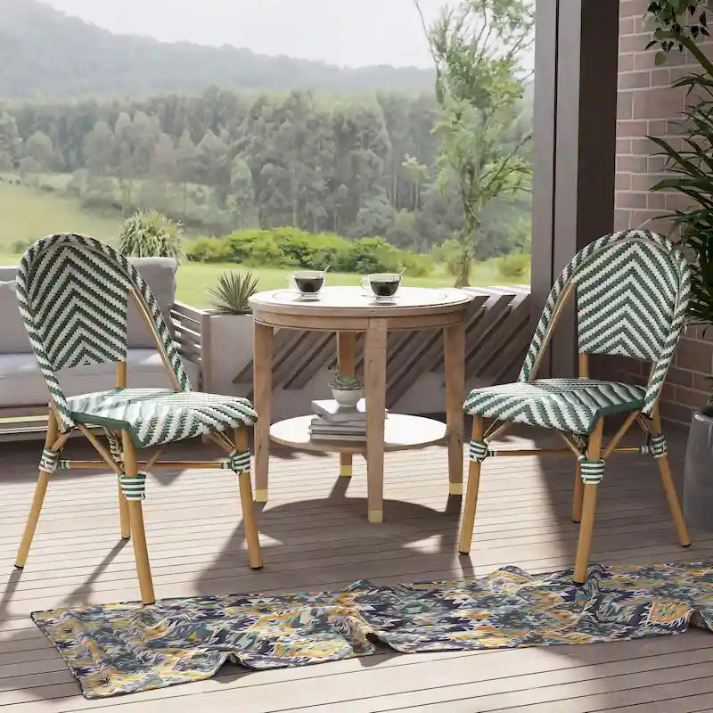 Chaises de patio en osier à chevrons Irene French (ensemble de 4) par Furniture of America - Lot de 4