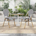 Chaises de patio en osier à chevrons Irene French (ensemble de 4) par Furniture of America - Lot de 4