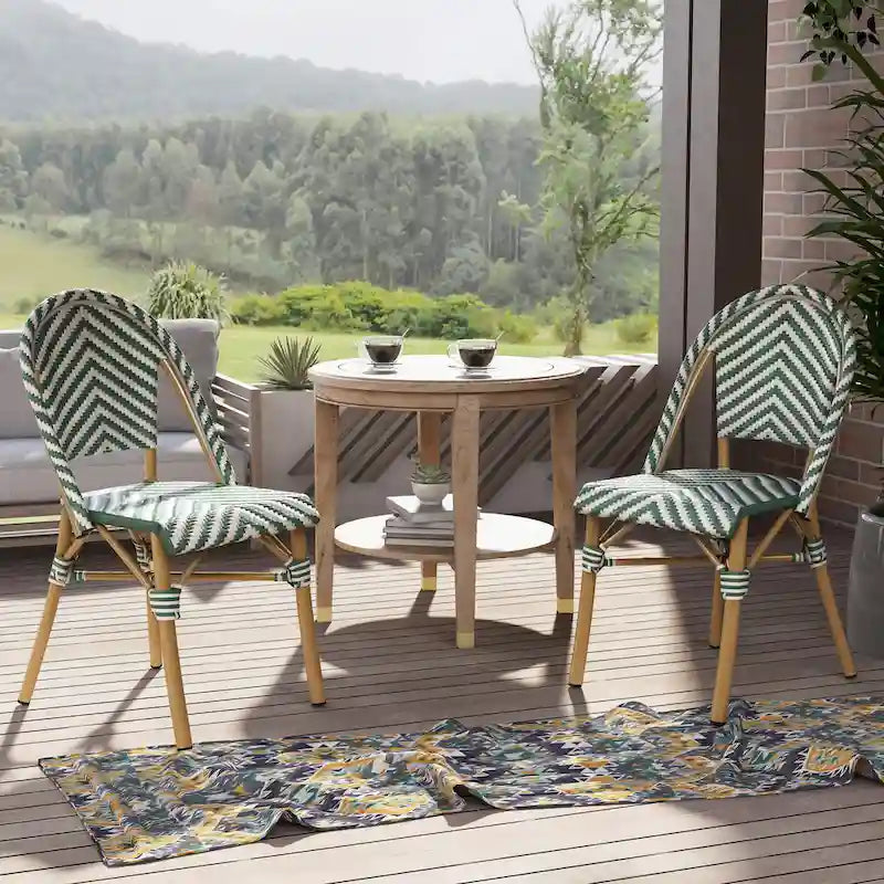 Chaises de patio en osier à chevrons Irene French (ensemble de 4) par Furniture of America - Lot de 4