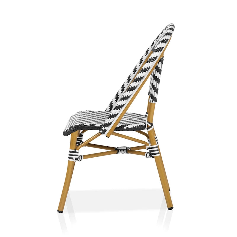 Chaises de patio en osier à chevrons Irene French (ensemble de 4) par Furniture of America - Lot de 4