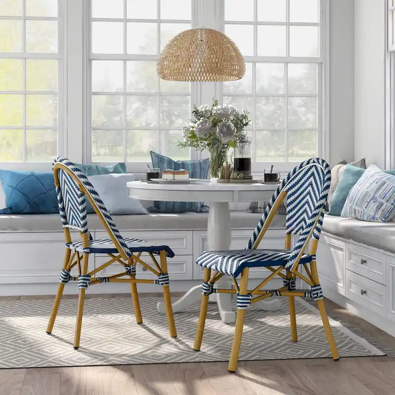 Chaises de patio en osier à chevrons Irene French (ensemble de 4) par Furniture of America - Lot de 4