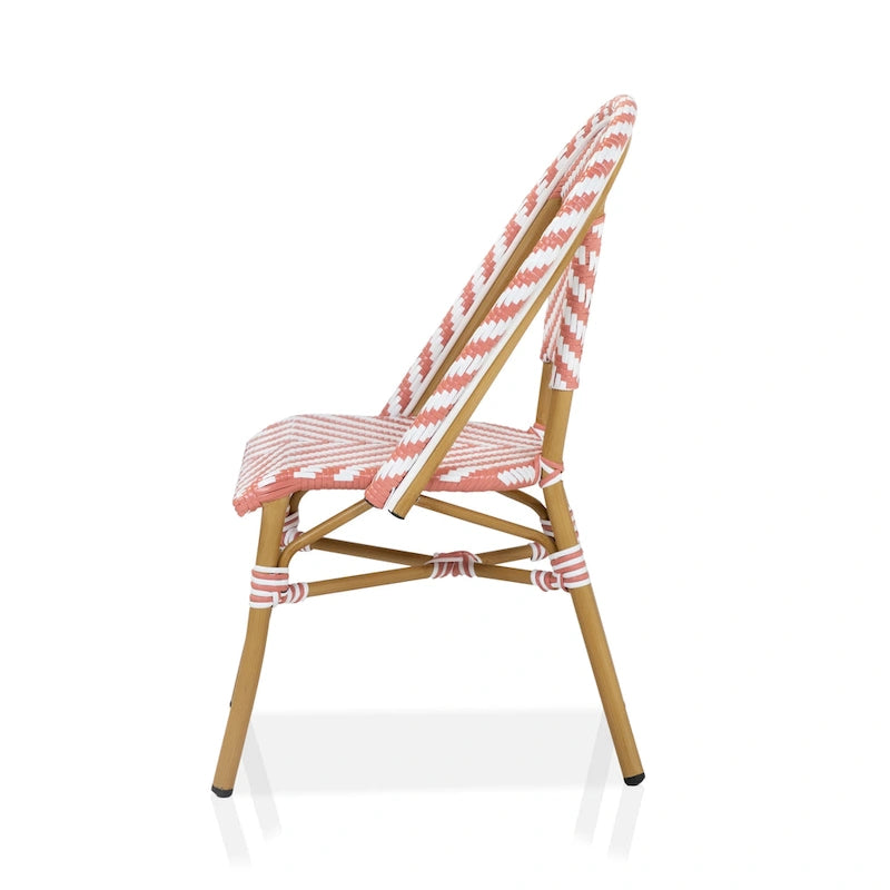Chaises de patio en osier à chevrons Irene French (ensemble de 4) par Furniture of America - Lot de 4