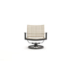 Fauteuil pivotant Winston Jasper en étain texturé et tissage hêtre
