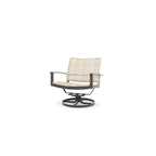 Fauteuil pivotant Winston Jasper en étain texturé et tissage hêtre