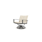 Fauteuil pivotant Winston Jasper en étain texturé et tissage hêtre