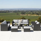 Corvus Trey Ensemble de canapés de terrasse en osier 12 pièces