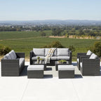 Corvus Trey Ensemble de canapés de terrasse en osier 12 pièces