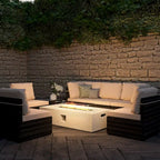 Ensemble de mobilier de patio 8 pièces UPHA avec table de foyer en béton au propane, ensemble de canapé sectionnel d'extérieur