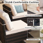 Ensemble de mobilier de patio 8 pièces UPHA avec table de foyer en béton au propane, ensemble de canapé sectionnel d'extérieur