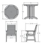 Ensemble de salle à manger d'extérieur 5 pièces Weatherly – Table ronde 48 pouces, hauteur repas