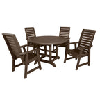 Ensemble de salle à manger d'extérieur 5 pièces Weatherly – Table ronde 48 pouces, hauteur repas