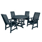 Ensemble de salle à manger d'extérieur 5 pièces Weatherly – Table ronde 48 pouces, hauteur repas
