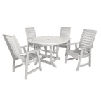 Ensemble de salle à manger d'extérieur 5 pièces Weatherly – Table ronde 48 pouces, hauteur repas