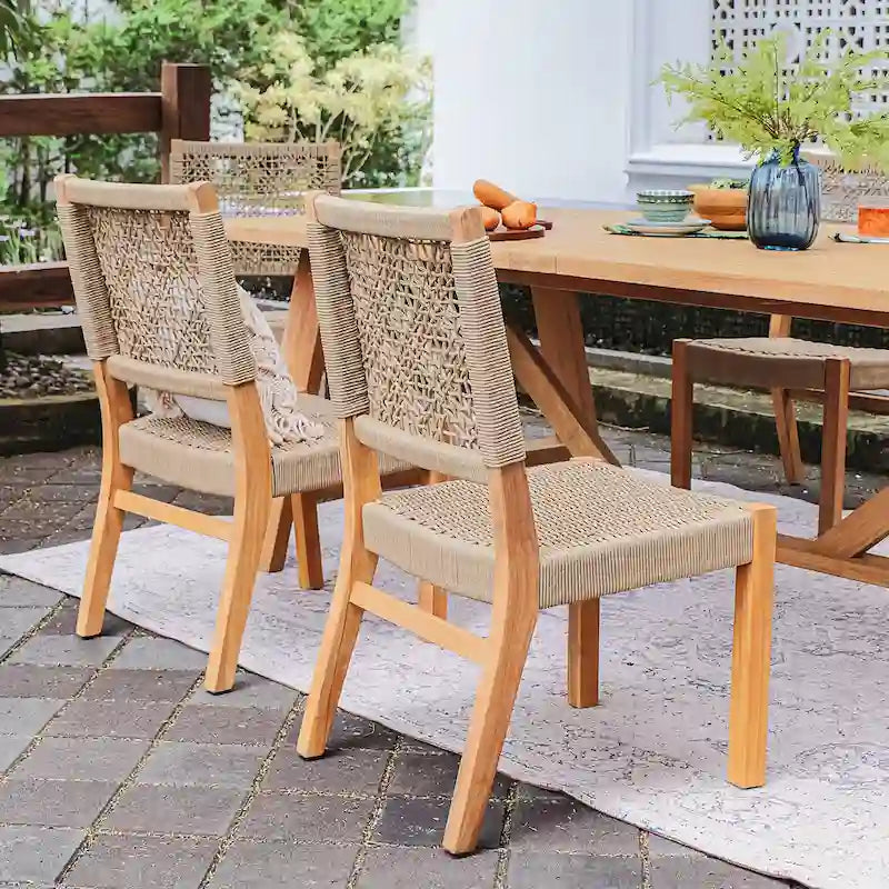Ensemble de salle à manger d'extérieur Cambridge Casual Nassau en teck, 7 pièces