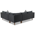 Ensemble de canapé d'angle en osier 4 pièces pour terrasse extérieure avec oreillers
