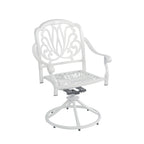 Ensemble de salle à manger de patio en fonte d'aluminium 5 pièces avec 4 chaises pivotantes