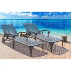 Chaise longue inclinable étanche en aluminium (lot de 2)