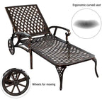 Chaise longue inclinable étanche en aluminium (lot de 2)
