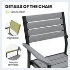 Mobilier de salle à manger d'extérieur : table extensible avec rallonge, chaises empilables, aluminium - Voir photo