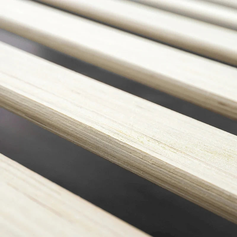 Cadre de lit plateforme en métal et bois marron