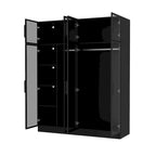 Armoire moderne à cadre en aluminium : design spacieux avec éclairage LED