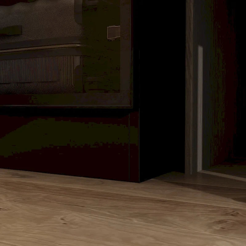 Armoire moderne à cadre en aluminium : design spacieux avec éclairage LED
