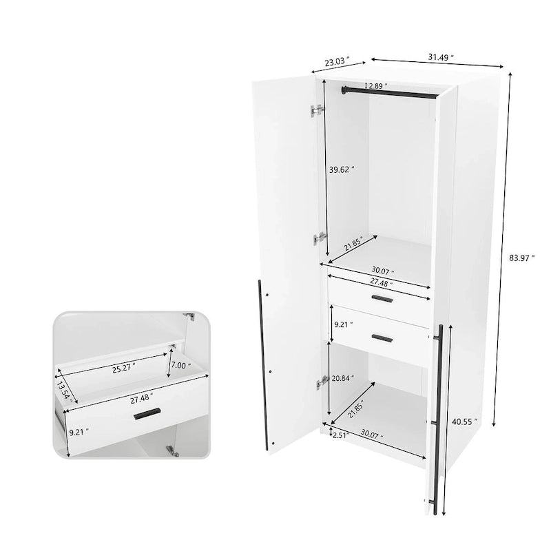 Armoire autoportante penderie