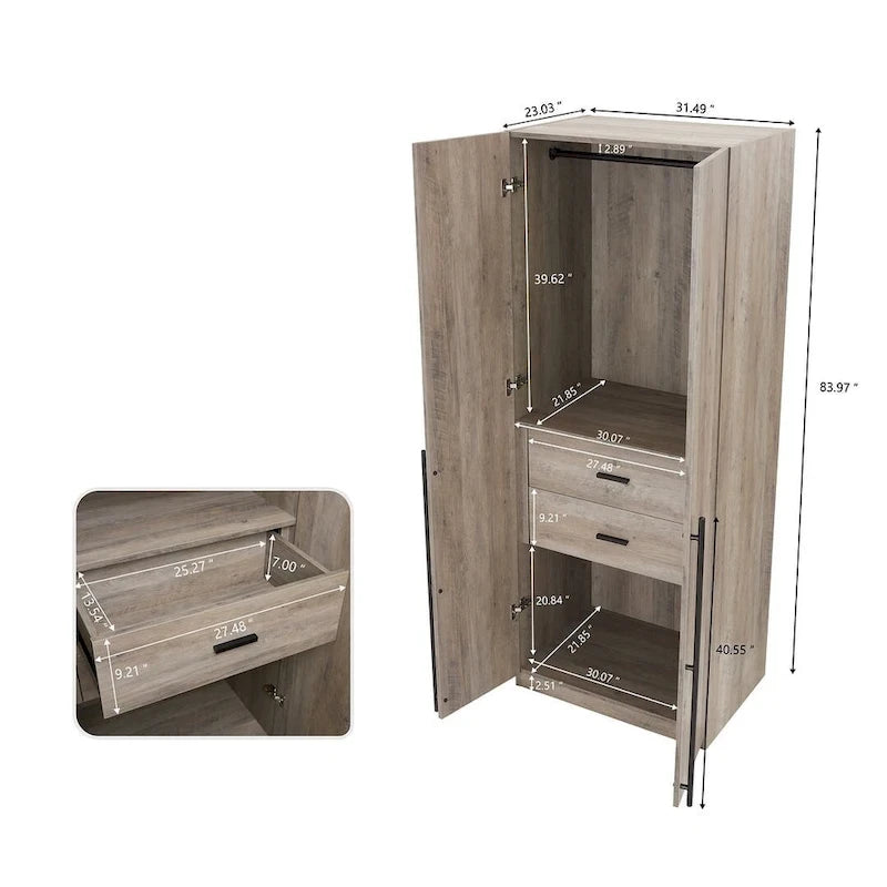 Armoire autoportante penderie