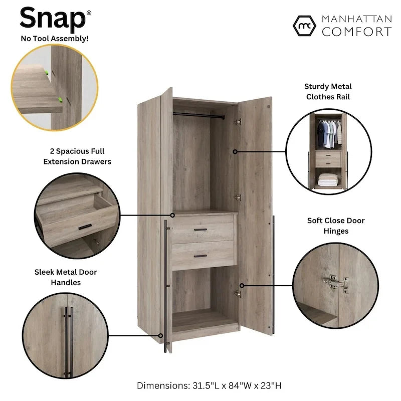 Armoire autoportante penderie