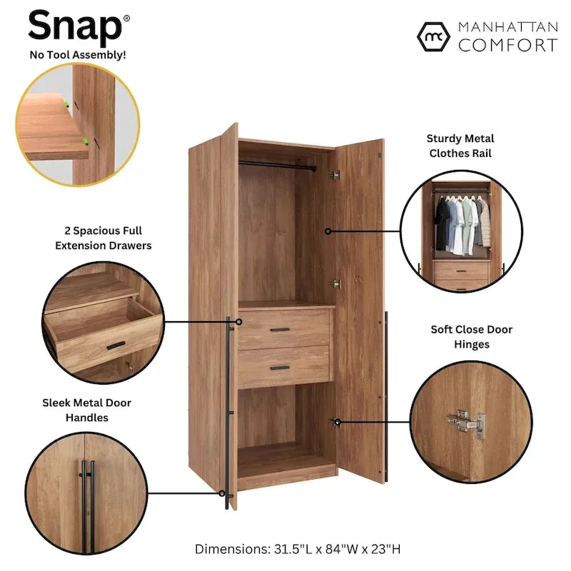 Armoire autoportante penderie