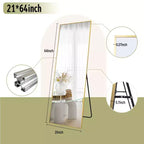 HOMLUX 64x21/58x18 Miroir rectangulaire sur pied, grand miroir de salle de bain