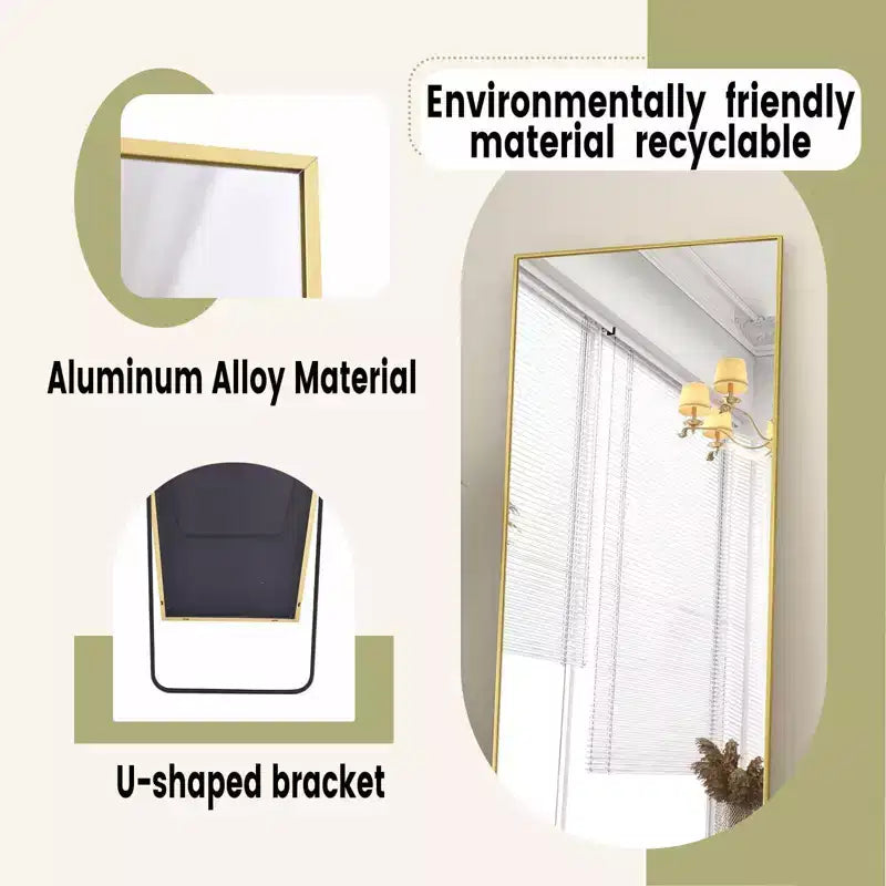 HOMLUX 64x21/58x18 Miroir rectangulaire sur pied, grand miroir de salle de bain