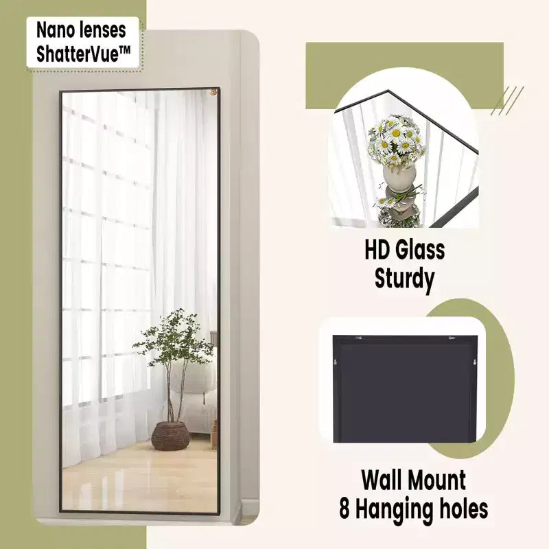 HOMLUX 64x21/58x18 Miroir rectangulaire sur pied, grand miroir de salle de bain