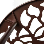 LeisureMod Devon 31 Table de salle à manger moderne de bistrot - Base en aluminium résistante à la rouille avec motif d'arbre et plateau circulaire en verre trempé pour usage intérieur/extérieur