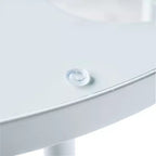 LeisureMod Devon 31 Table de salle à manger moderne de bistrot - Base en aluminium résistante à la rouille avec motif d'arbre et plateau circulaire en verre trempé pour usage intérieur/extérieur