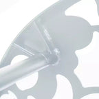 LeisureMod Devon 31 Table de salle à manger moderne de bistrot - Base en aluminium résistante à la rouille avec motif d'arbre et plateau circulaire en verre trempé pour usage intérieur/extérieur