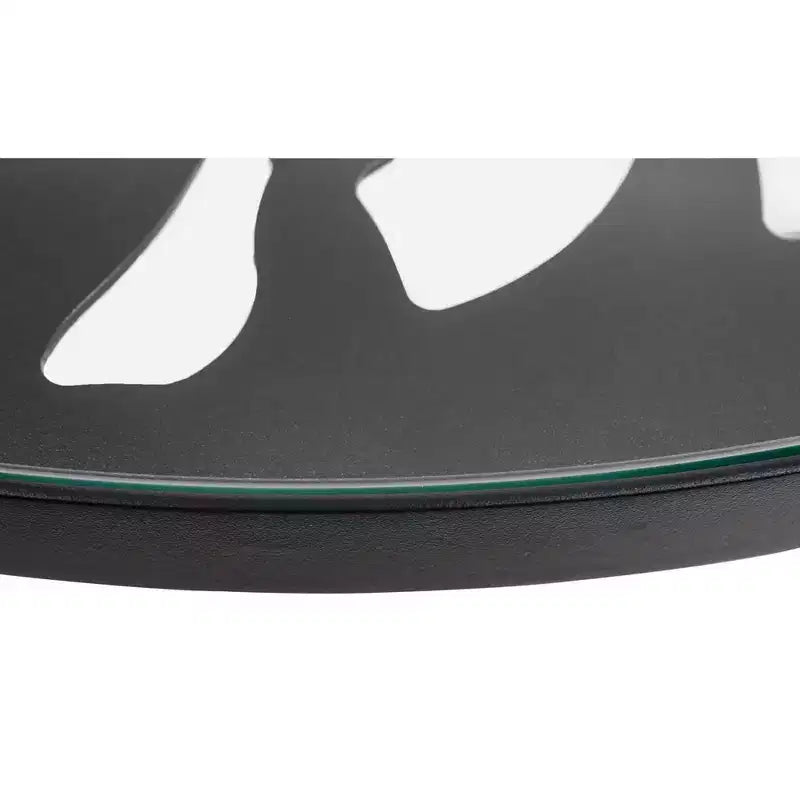 LeisureMod Devon 31 Table de salle à manger moderne de bistrot - Base en aluminium résistante à la rouille avec motif d'arbre et plateau circulaire en verre trempé pour usage intérieur/extérieur